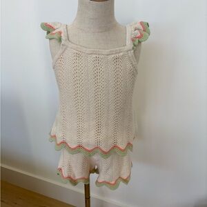 Janie and Jack Cream Knit Outfit